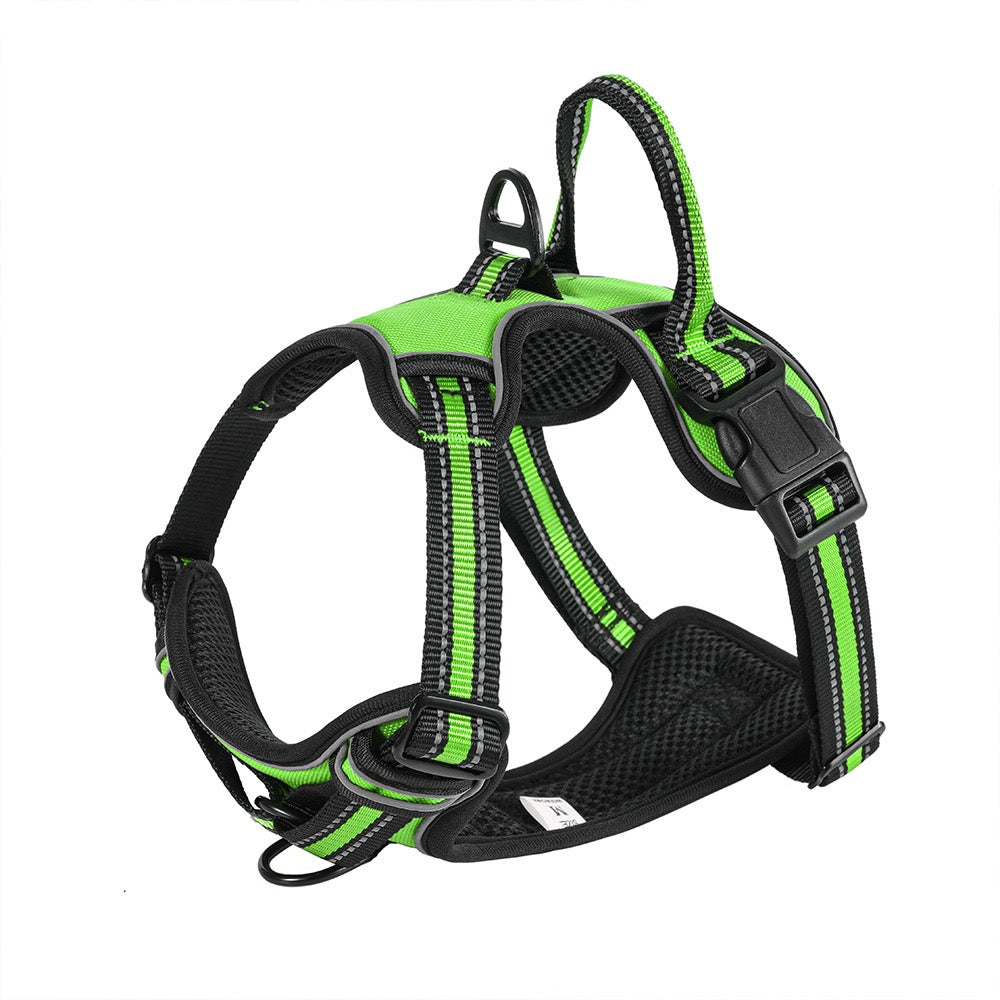 Adjustable Nylon Dog Harness Vest Reflective Soft Breathable No Pull Dog Harness